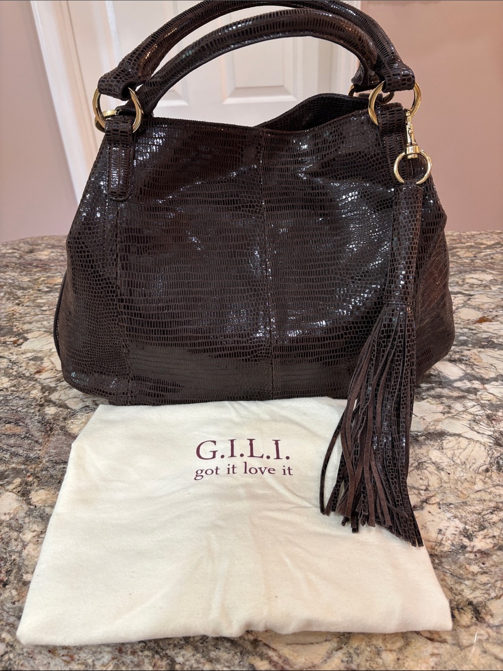 NWT G.I.L.I. Leather Roma 2 Tote